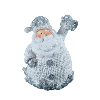 Figurina Mos Craciun cu clopotel eNoelle, polirasina, argintiu, 7 x 5.8 x 8.5 cm Figurina Mos Craciun cu clopotel eNoelle, polirasina, argintiu, 7 x 5.8 x 8.5 cm