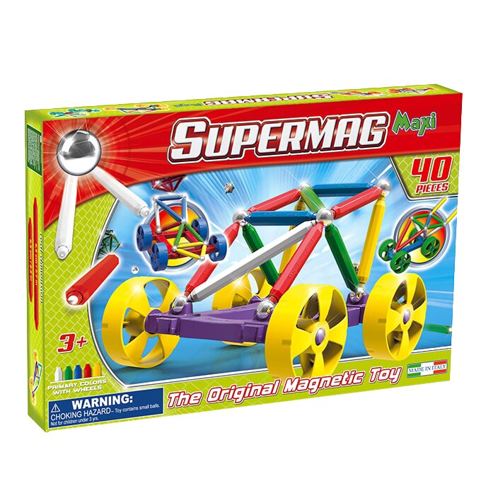 Set de constructie Supermag - Maxi Wheels, 40 piese