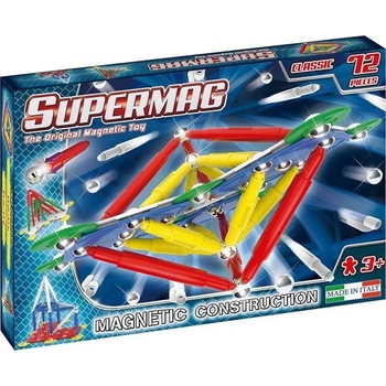 Set de constructie magnetic Supermag - Classic primary, 72 piese Set de constructie magnetic Supermag - Classic primary, 72 piese