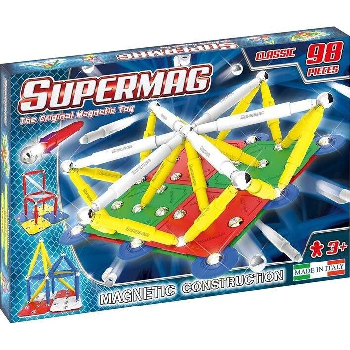 Set de constructie magnetic Supermag - Classic primary, 98 piese
