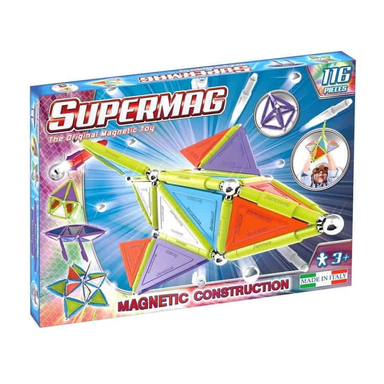 Set de constructie magnetic Supermag - Trendy, 116 piese