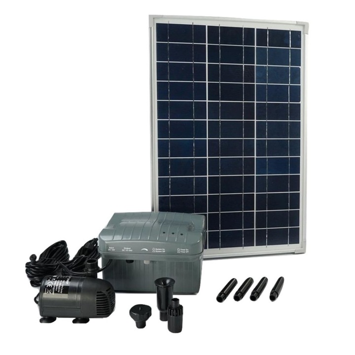 Комплект соларен панел помпа и батерия Solar Max 1000 Ubbink, 25х20х40 см, 35 W, 2480 л/ч