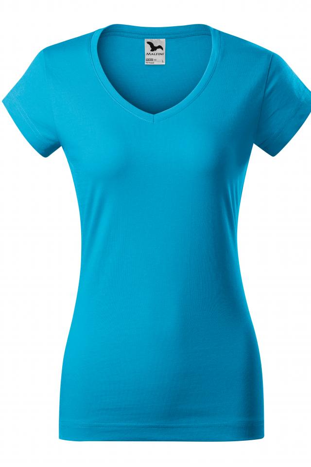 Tricou pentru dama Fit V-neck, Turcoaz