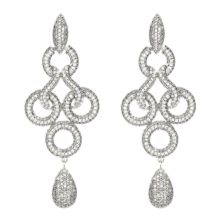 Cercei placati cu Aur 18K si Diamante, Ariana