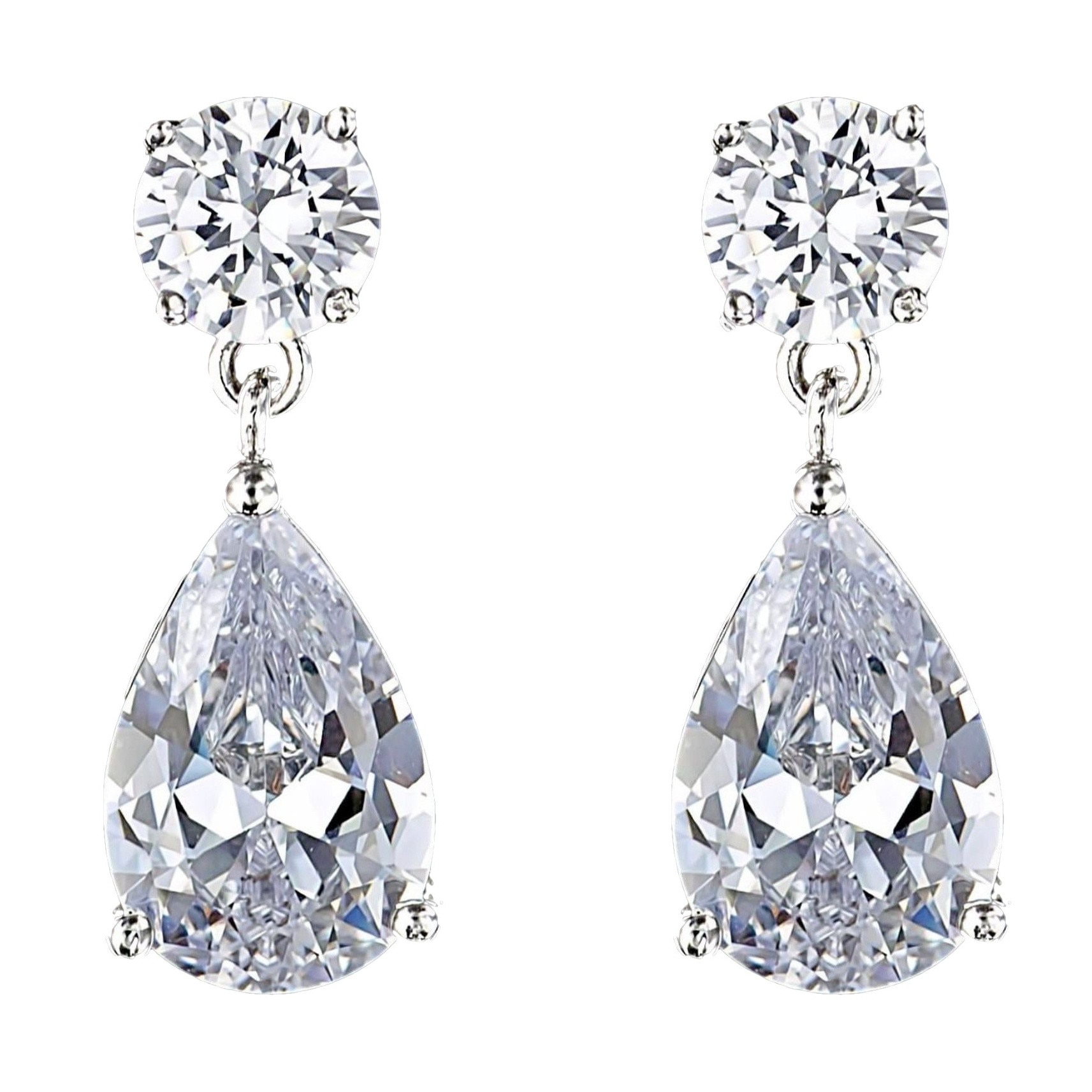 Cercei placati cu Aur 18K si Diamante, Athena