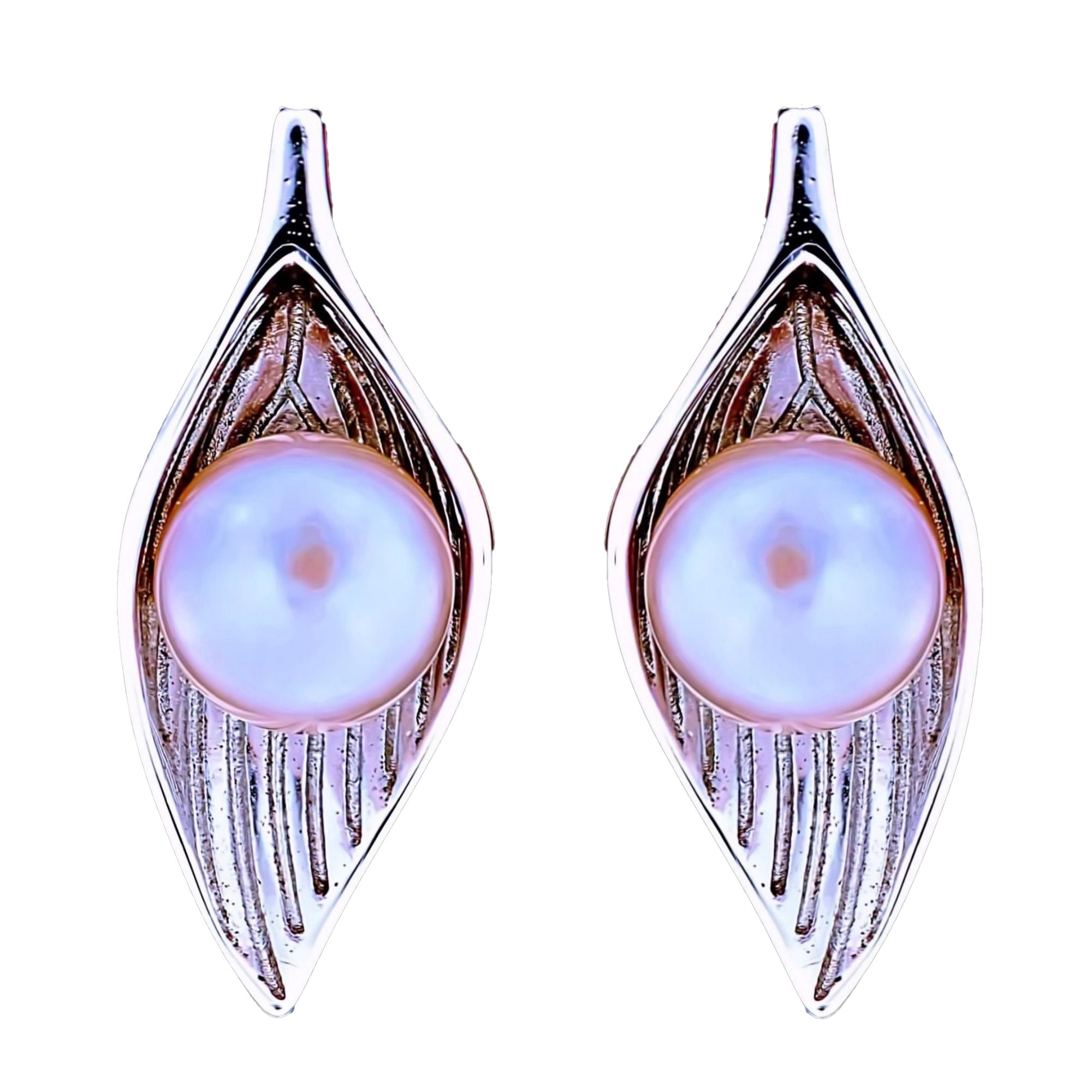 Cercei din Argint 925 cu Perle Naturale, Aurora Purple