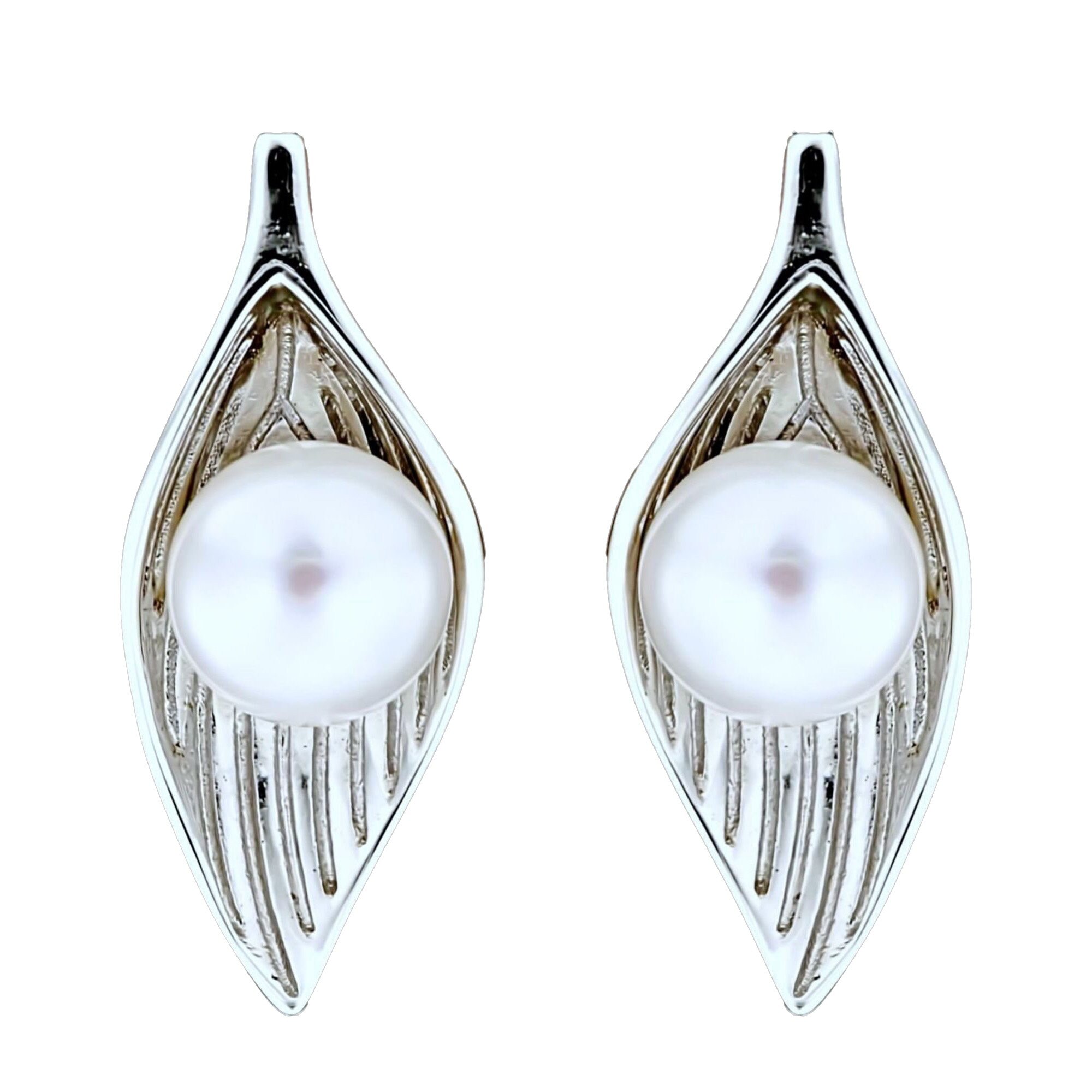 Cercei din Argint 925 cu Perle Naturale, Aurora White