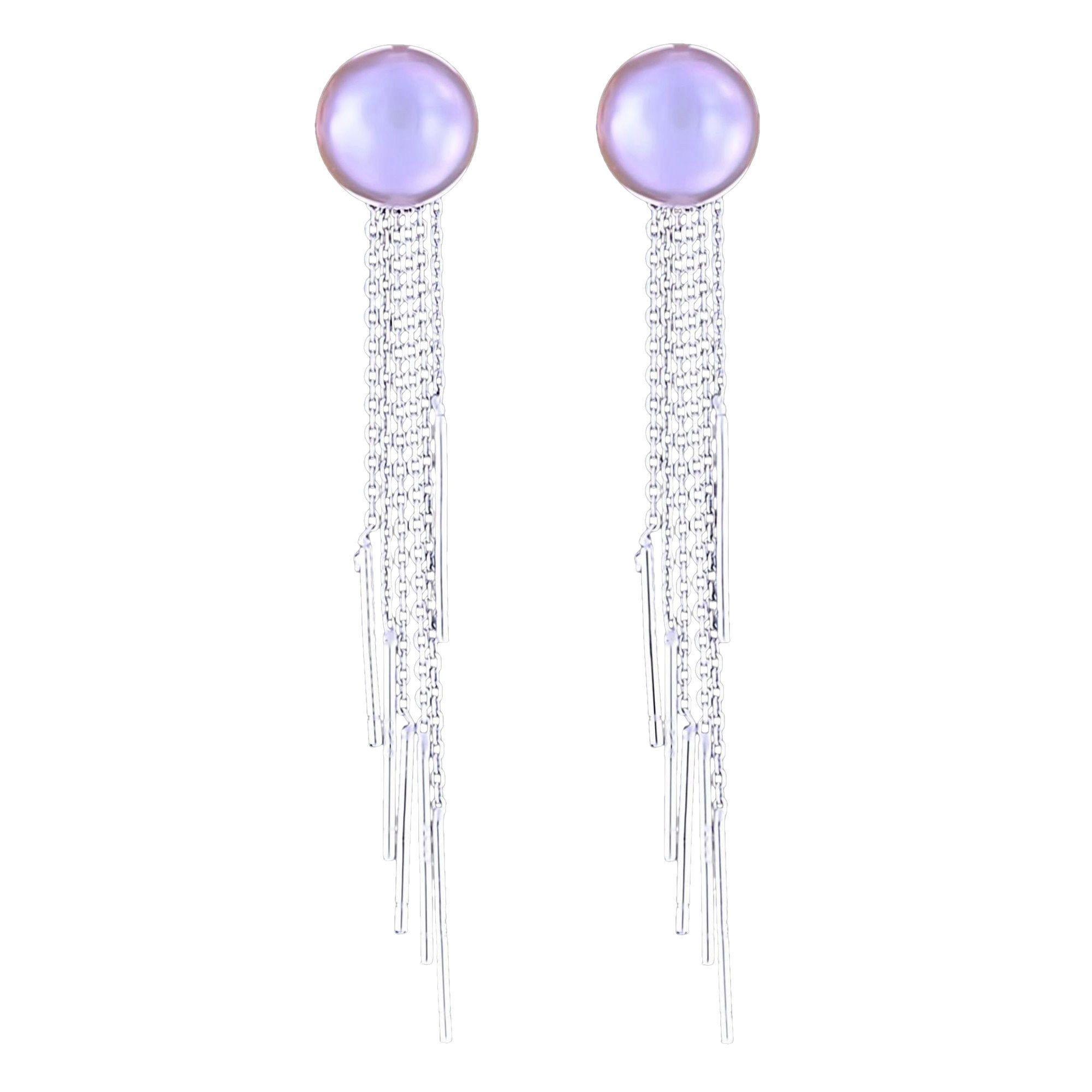 Cercei din Argint 925 cu Perle Naturale, Beatrice Purple