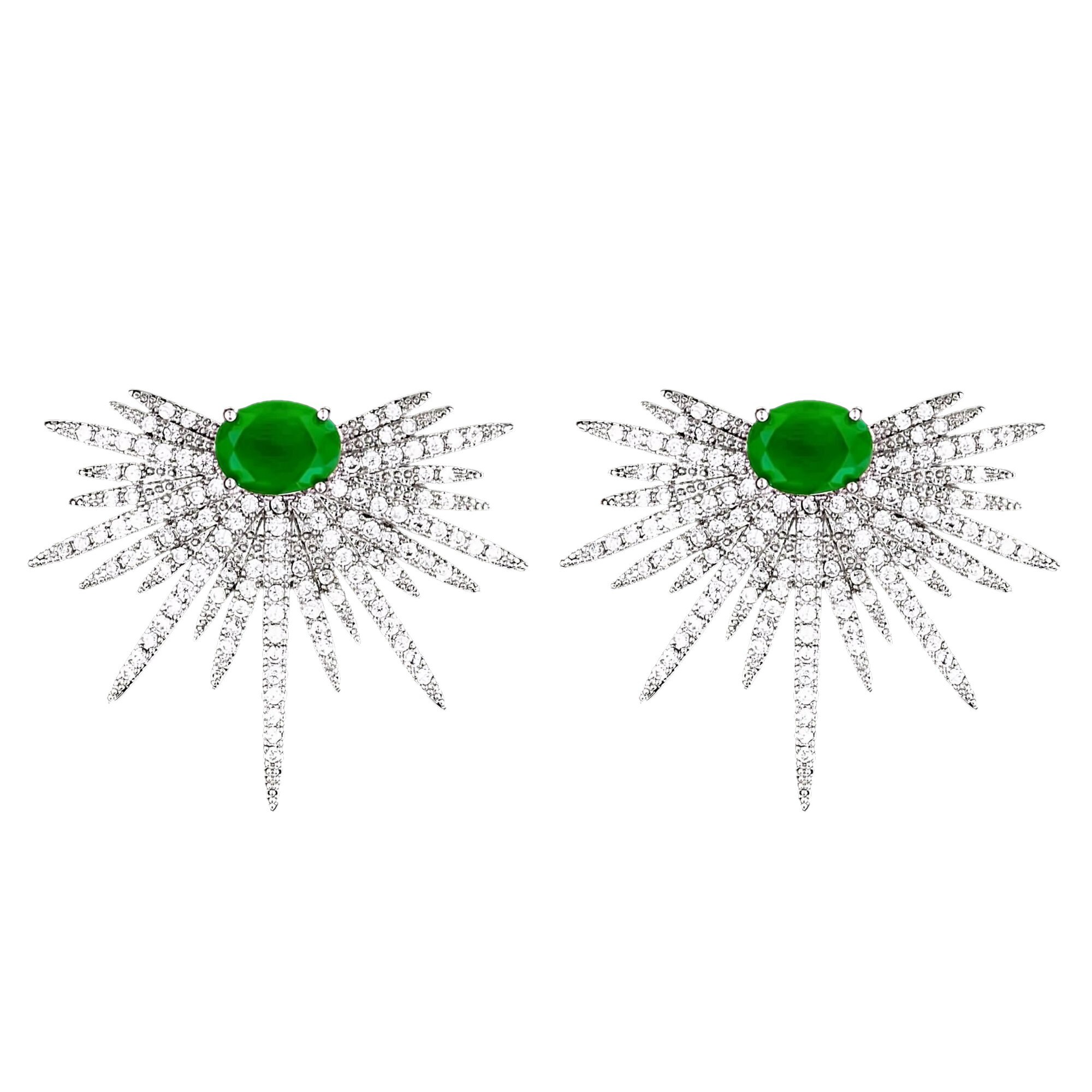 Cercei placati cu Aur 18K si Diamante, Cassandra