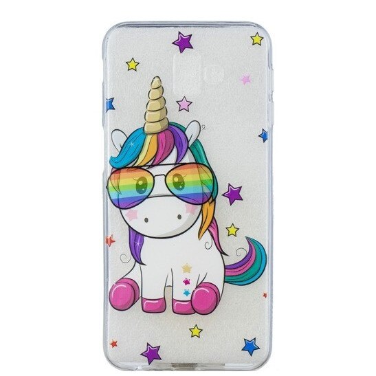 Husa Samsung Galaxy J6 Plus 2018 TPU Unicorn Wearnig Glasses