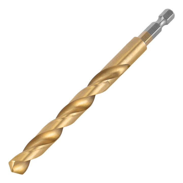 Burghiu pentru metal, 10,0 mm, acoperit cu nitrura de titan, coada hexagonala, MTX