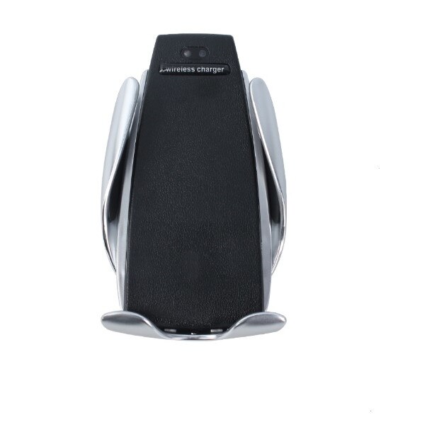 Suport auto telefon, REXALL, incarcare wireless Qi, Smart, S5, Argintiu/Negru