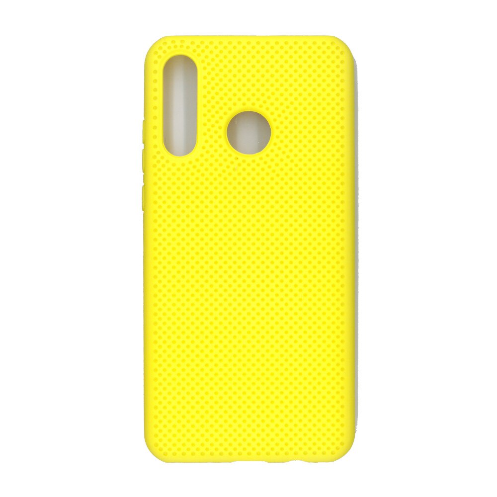 Husa din silicon cu perforatii si interior de microfibra pentru Huawei P30 Lite- High End, Galben