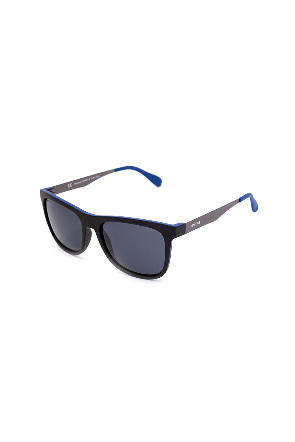 Heavy Tools, Ochelari de soare wayfarer unisex cu lentile ultrapolarizate, Negru/Albastru, 56-18-145 Standard