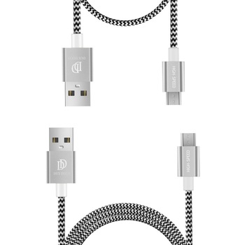 Set 2 cabluri de date si incarcare Dux Ducis K Two , 1 x Micro Usb 100 cm 5V 2A si 1 x Micro Usb 20 cm 5V 3A , silver Set 2 cabluri de date si incarcare Dux Ducis K Two , 1 x Micro Usb 100 cm 5V 2A si 1 x Micro Usb 20 cm 5V 3A , silver