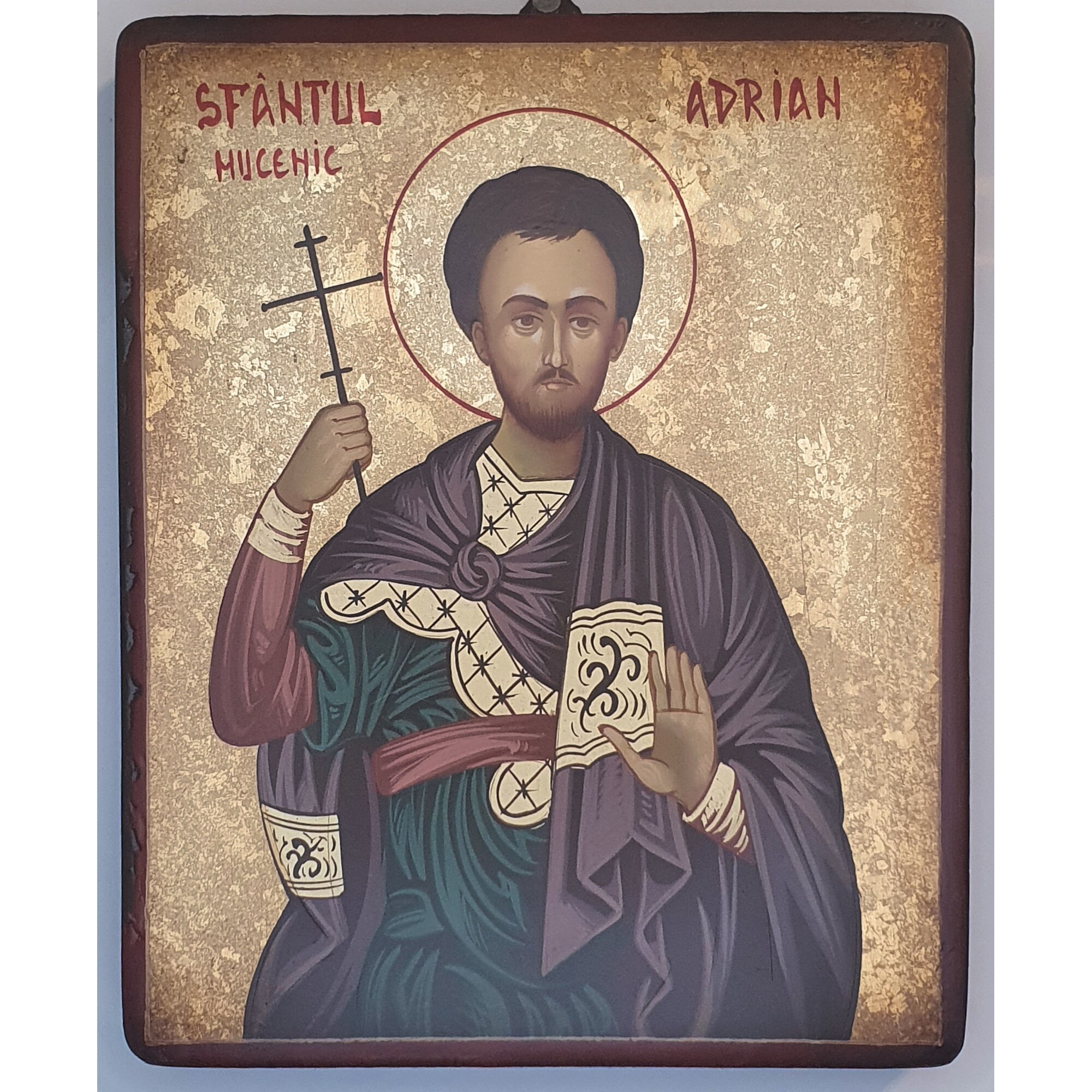 Icoana pictata pe lemn Bizantina Speciala Maica Domnului 14, Artizanat Opait, 18x14cm