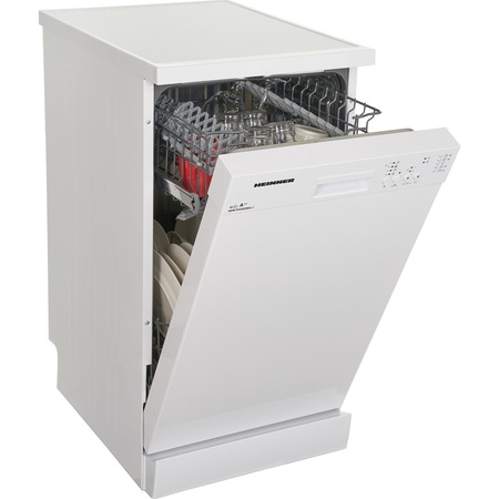 Masina de spalat vase Heinner HDW-FS4505WA++, 10 seturi, 5 programe, Clasa A++, Control electronic, 45 cm, Alb