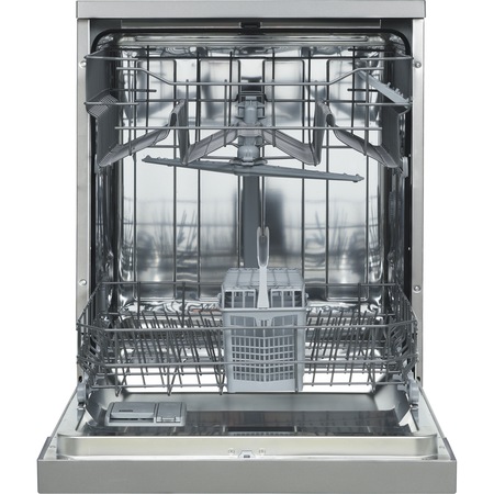 Masina de spalat vase Heinner HDW-FS6006DSA++, 12 seturi, 6 programe, Clasa A++, Control electronic, Display LED, 60 cm, Argintiu
