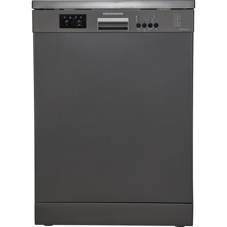 Masina de spalat vase Heinner HDW-FS6006DGA++, 12 seturi, 6 programe, Clasa A++, Control electronic, Display LED, 60 cm, Gri antracit