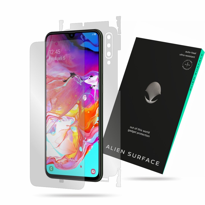 Alien Surface, Samsung Galaxy A70, képernyővédő fólia, hátsó, oldal