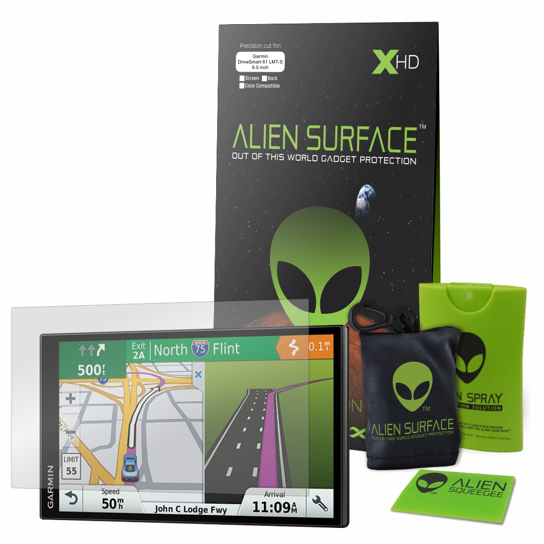 Folie Alien Surface XHD, Garmin DriveSmart 61 LMT-S 6.0 inch, protectie ecran + Alien Fiber cadou