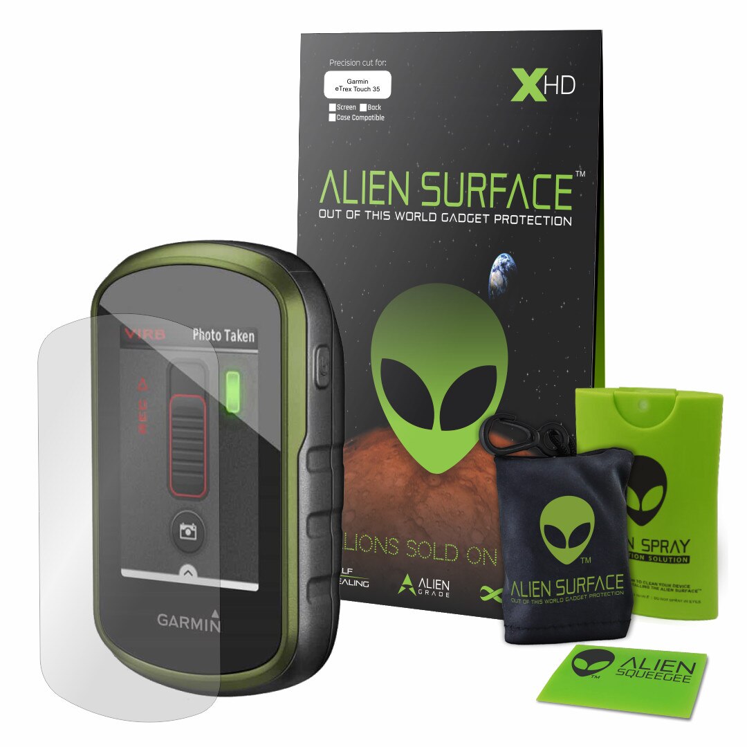 Folie Alien Surface XHD, Garmin eTrex Touch 35 GPS, protectie ecran 1+1 Gratis + Alien Fiber cadou