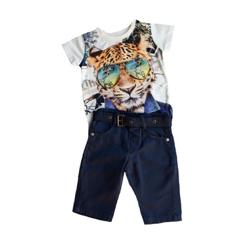 Set de vara pentru baieti 2 piese, Cool Tiger , varsta 3 ani, 98 cm Set de vara pentru baieti 2 piese, Cool Tiger , varsta 3 ani, 98 cm