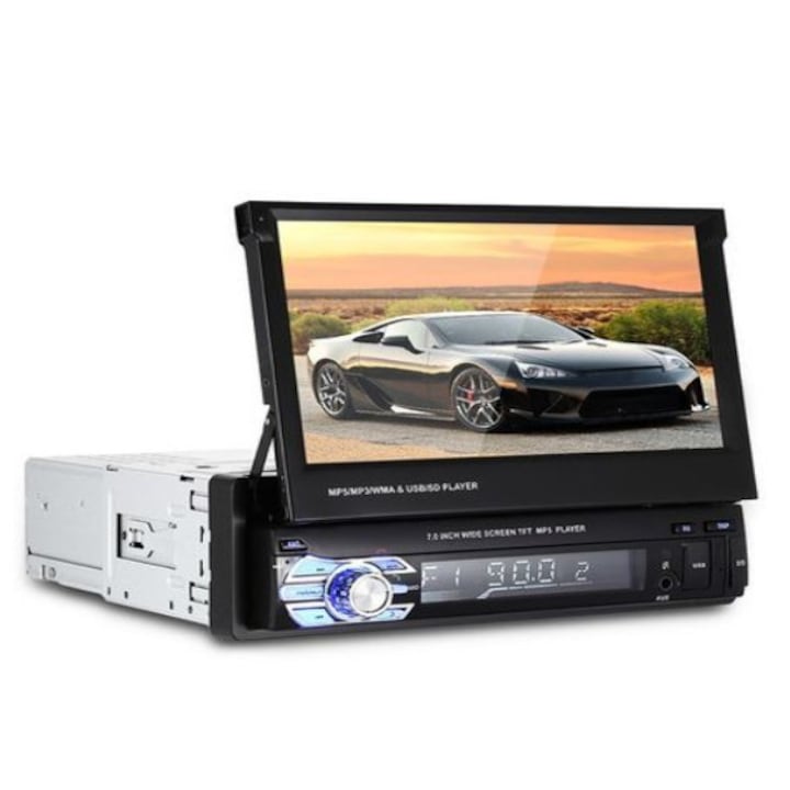 Мултимедия плеър Automat 9601, 1 Din + камера за задно виждане, Bluetooth, FM, MP3, MP4, МР5 плейър, черен