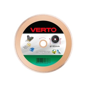 Disc diamantat continuu, 180 x 22.2mm, 61H3T8, Verto Disc diamantat continuu, 180 x 22.2mm, 61H3T8, Verto