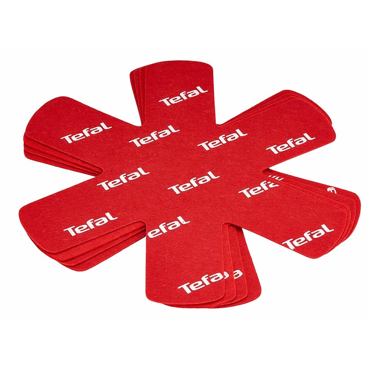 Set 4 Protectii Tigai/Oala, Tefal, K2203004, Fetru, 38 cm, Rosu