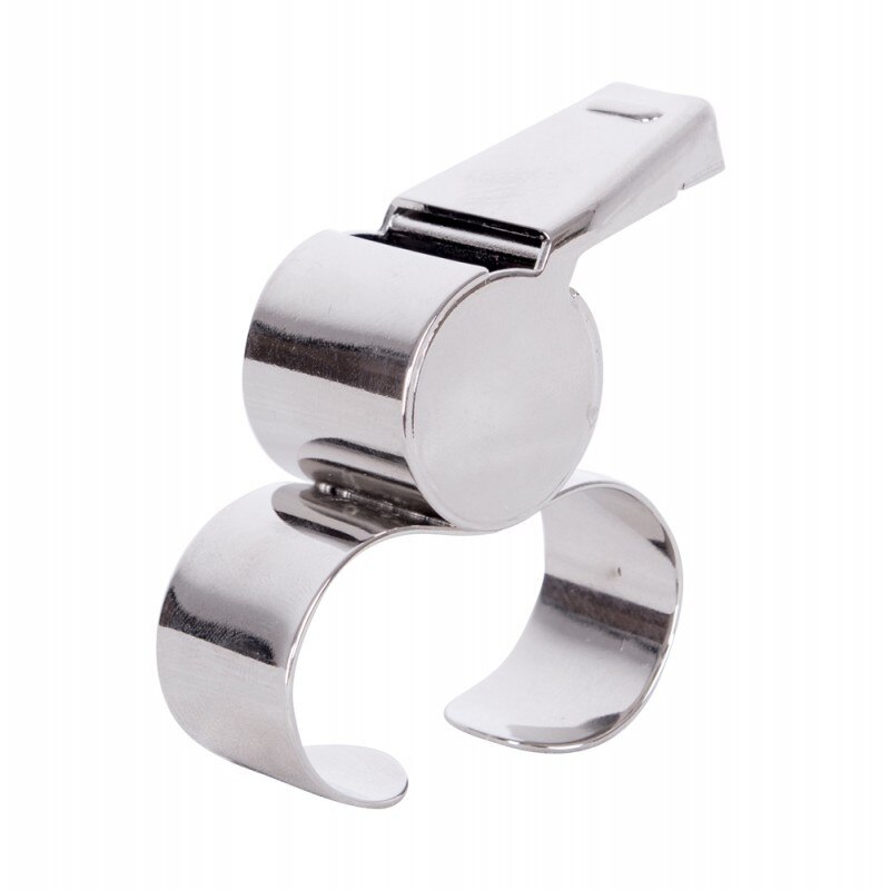 Fluier din metal cu suport pentru degete inSPORTline WH174
