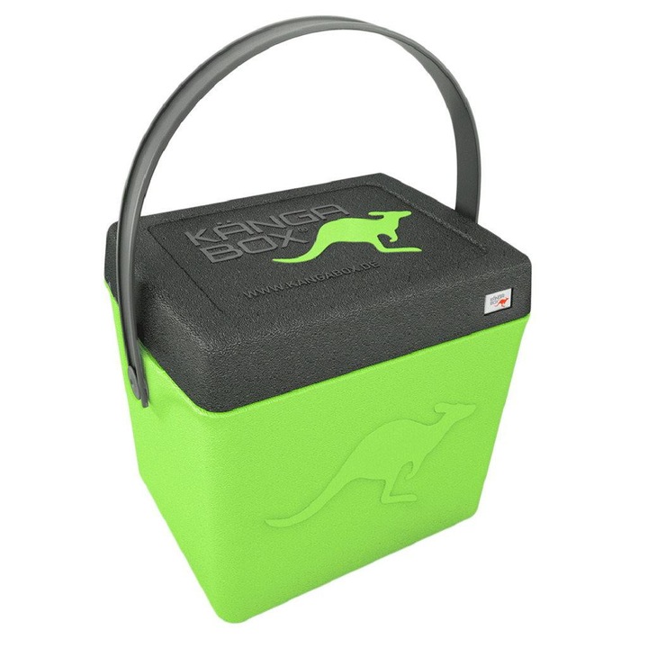 Cutie termoizolanta pentru transport cu capac, Kangabox Trip, exterior 380x285x365mm, interior 300×220×310mm, verde