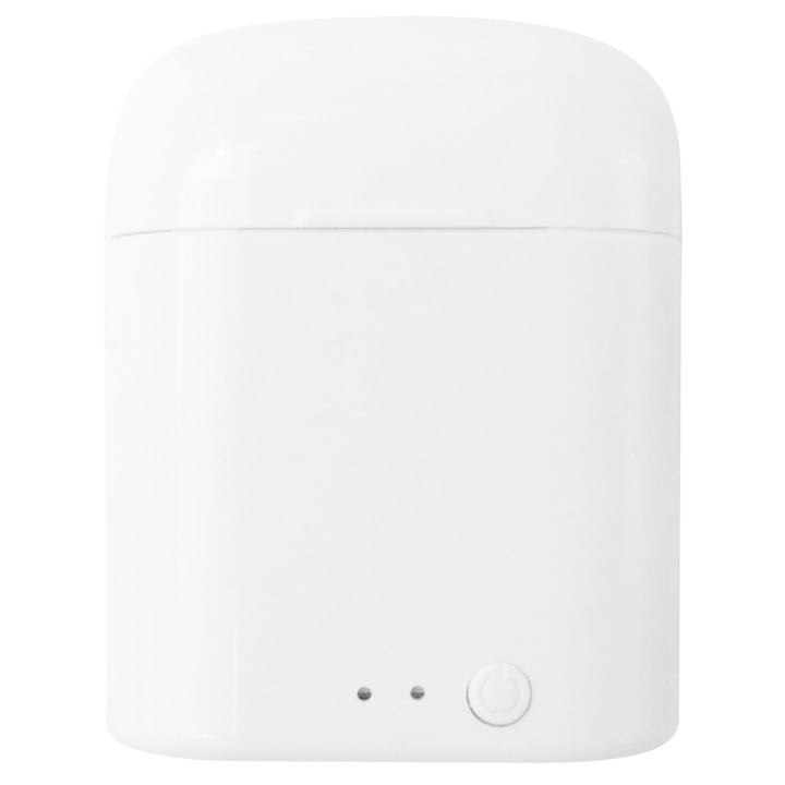 TWS I7-Mini sztereó bluetooth fejhallgató, töltő dokkolóval, fehér