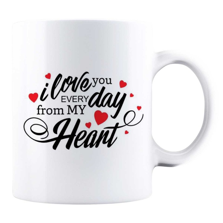 Cana alba personalizata IMC, "I LOVE YOU" , 330 ml