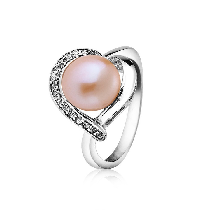 Пръстен Димс-92 Swan Pearls Сърце FN466RR6, Розов