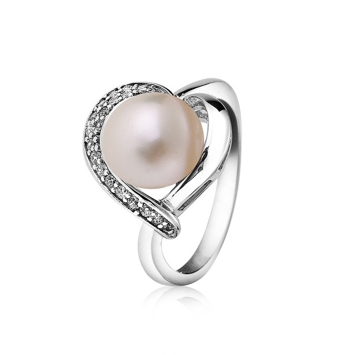 Пръстен Димс-92 Swan Pearls Сърце FN466RW6, Бял