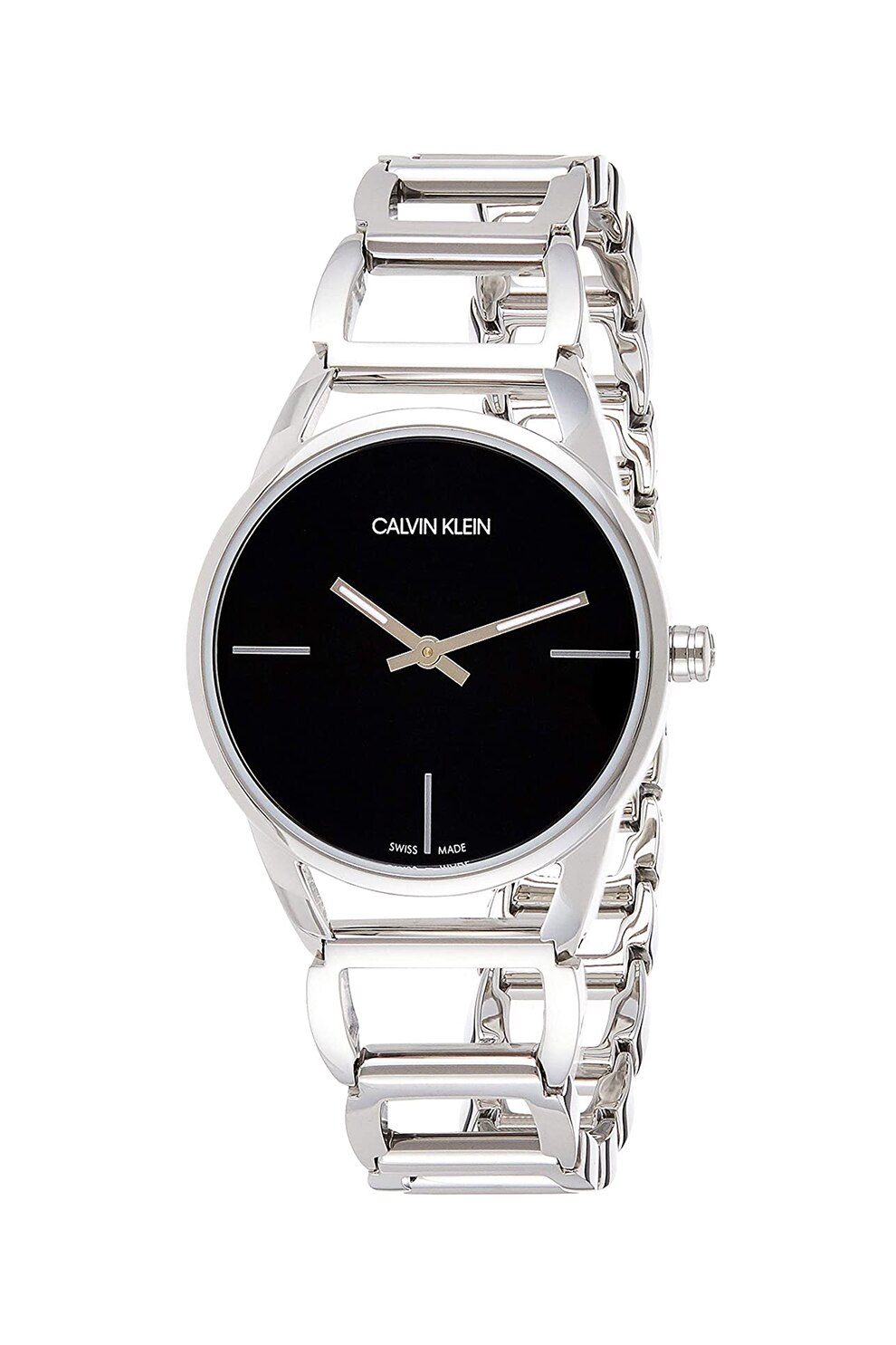 Calvin Klein, Ceas quartz de otel inoxidabil, Argintiu/Negru