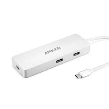 Hub Anker Premium USB-C, Gigabit Ethernet, 2xUSB 3.0, Power Delivery, Argintiu Hub Anker Premium USB-C, Gigabit Ethernet, 2xUSB 3.0, Power Delivery, Argintiu