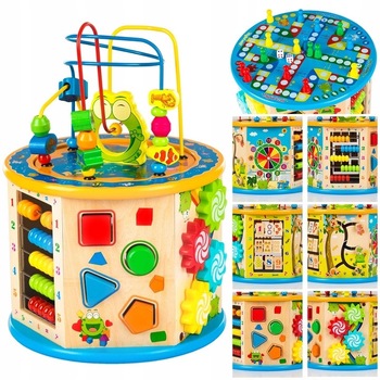 Jucarie Multifunctionala, Interactiva si Educativa din Lemn, 8 moduri de joaca Kinderplay GS0008 Jucarie Multifunctionala, Interactiva si Educativa din Lemn, 8 moduri de joaca Kinderplay GS0008