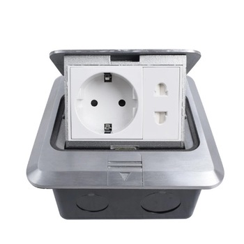 Priza pardoseala echipata Priza+Priza 2 Pini+Doza montaj Priza pardoseala echipata Priza+Priza 2 Pini+Doza montaj