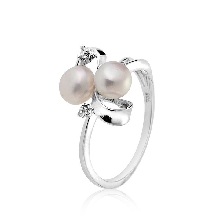 Пръстен Димс-92 Swan Pearls Плетеница FN541RW9, Бял