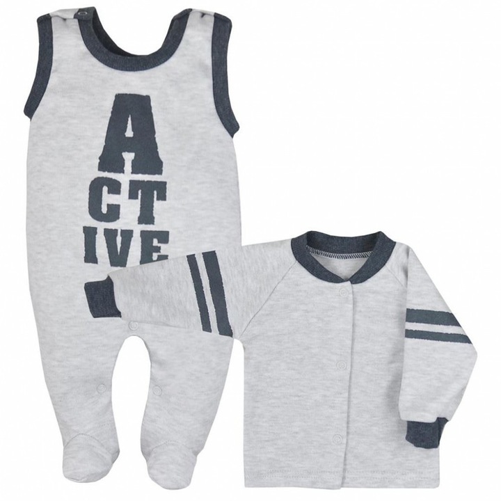 Set pentru bebelusi, New Baby, Bumbac, 98 cm, Gri