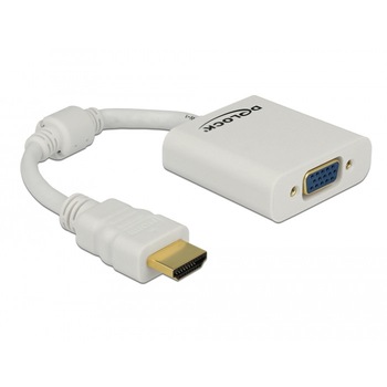Adaptor HDMI-A tata la VGA mama, Delock - 65346 Adaptor HDMI-A tata la VGA mama, Delock - 65346