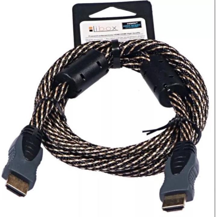 Libox HDMI-HDMI 1,8m HQ LB0039-1,8 fekete/arany kábel
