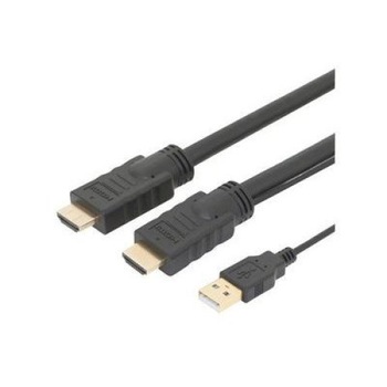 Cablu de date de mare viteza , Assmann , HDMI /HDMI a tata /HDMI A tata Ethernet 4K 60Hz UHD ,20 m , negru Cablu de date de mare viteza , Assmann , HDMI /HDMI a tata /HDMI A tata Ethernet 4K 60Hz UHD ,20 m , negru