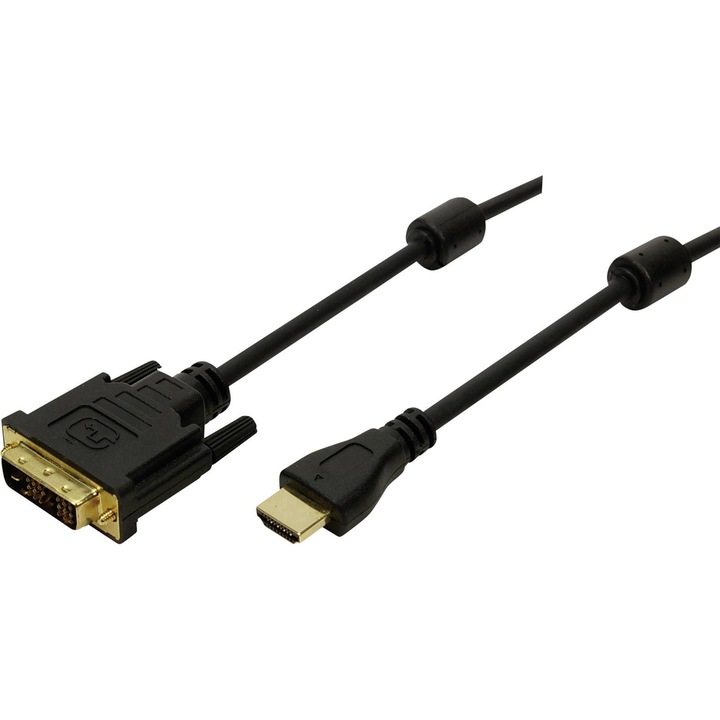 Cablu audio video, Logilink, HDMI la DVI/D, 2 m, negru