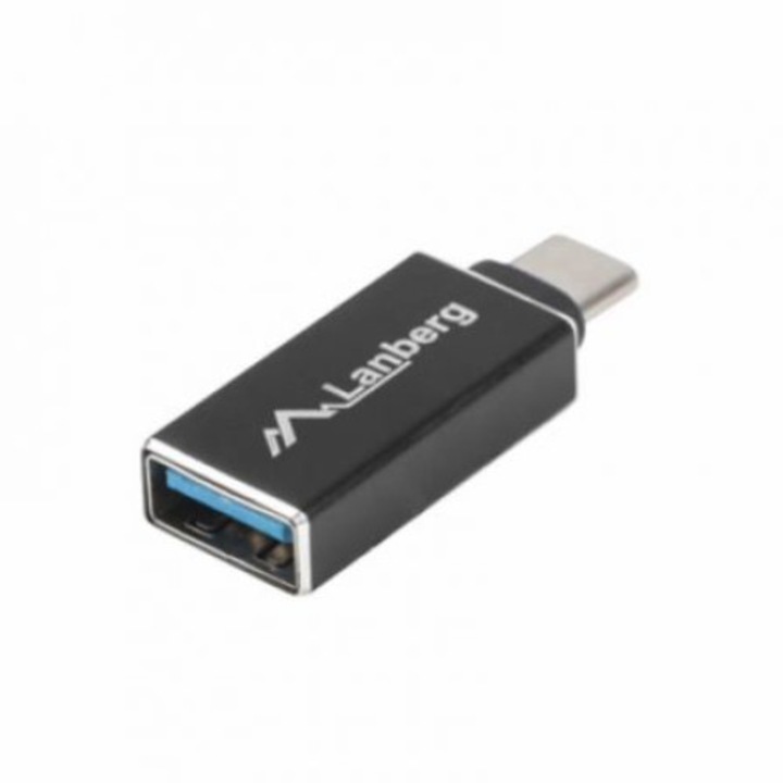 Адаптер, Lanberg, USB C (мъжки)/USB A женски 3.1, черен