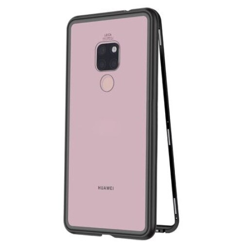 Husa Huawei Mate 20 Magnetica Black, Elegance Luxury cu spate de sticla securizata premium