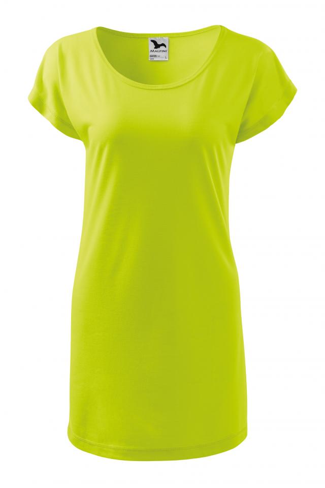 Tricou lung tip rochie pentru dama Love, Lime