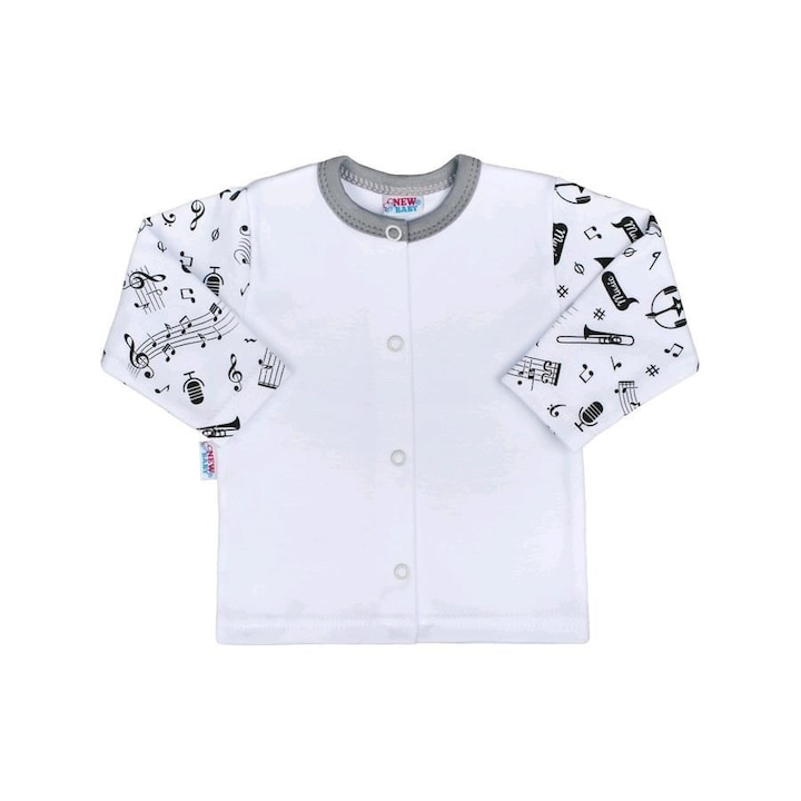 Geaca copii, New Baby, Bumbac, 98 cm, Alb/Negru